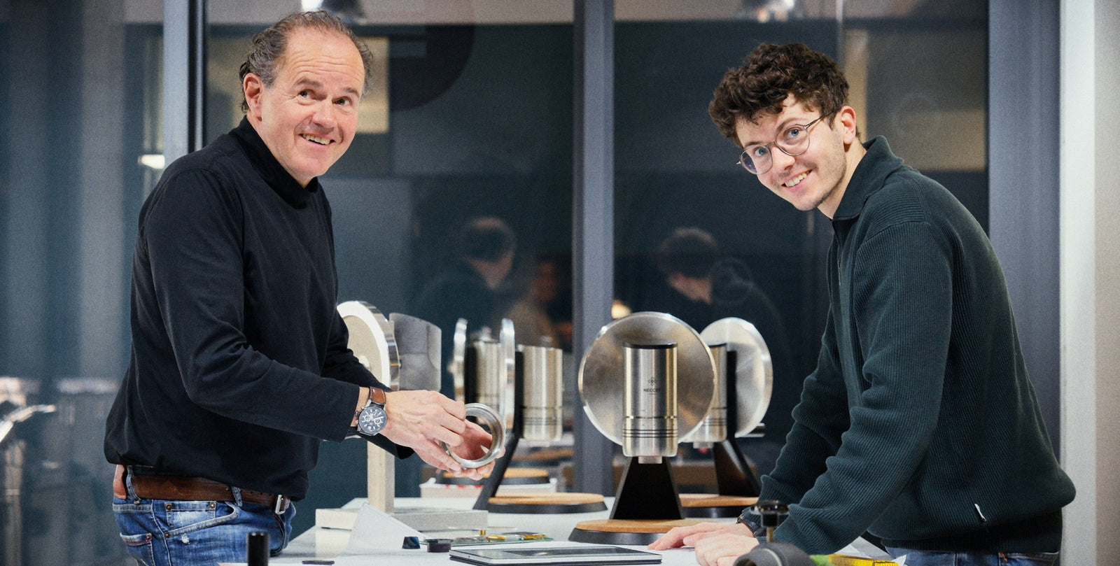 Stefan and Fynn Eckstein at the NECCST studio bench in Munich