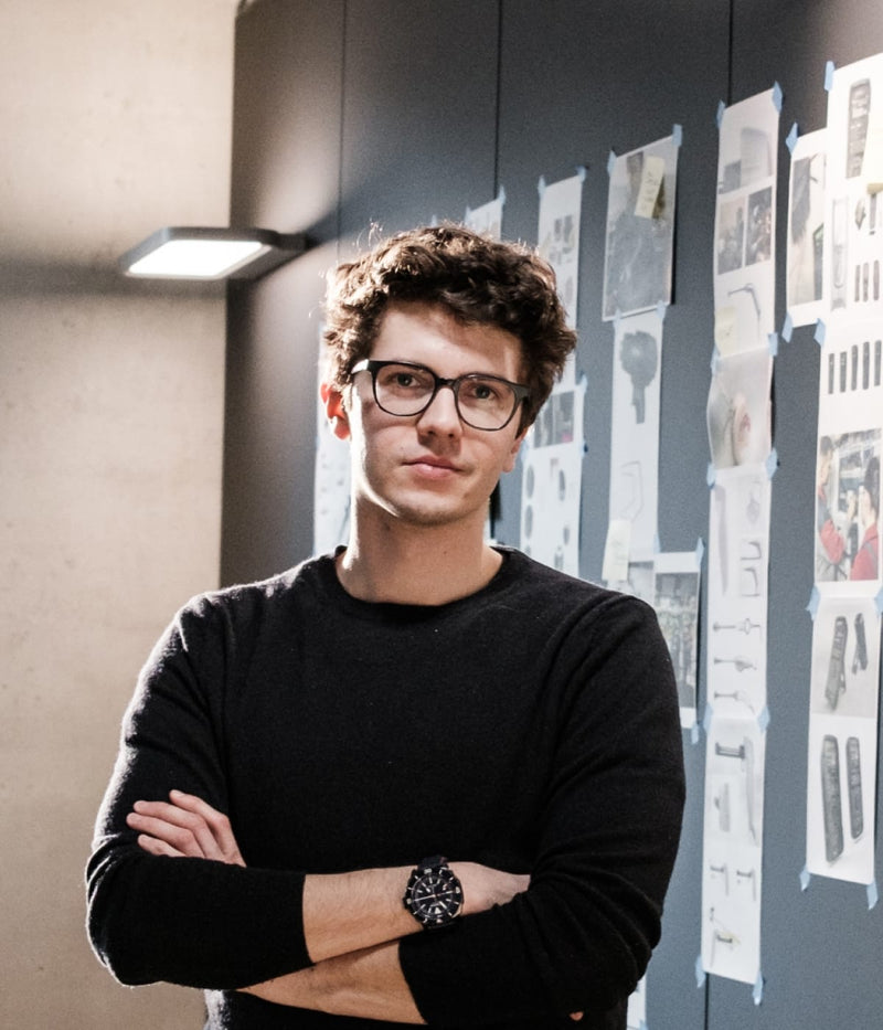 Fynn Eckstein outside the Eckstein Design studio, Munich